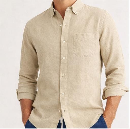 Desert Sand Cotton-Linen Shirt