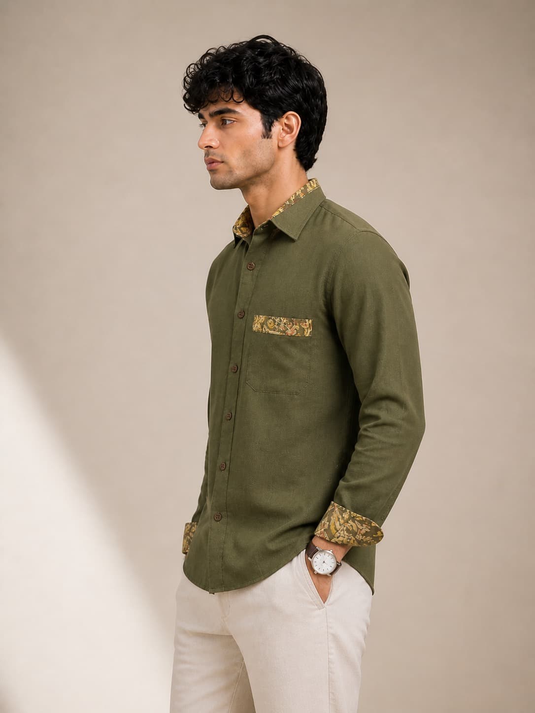 praneiz linen kalamkari shirt  2