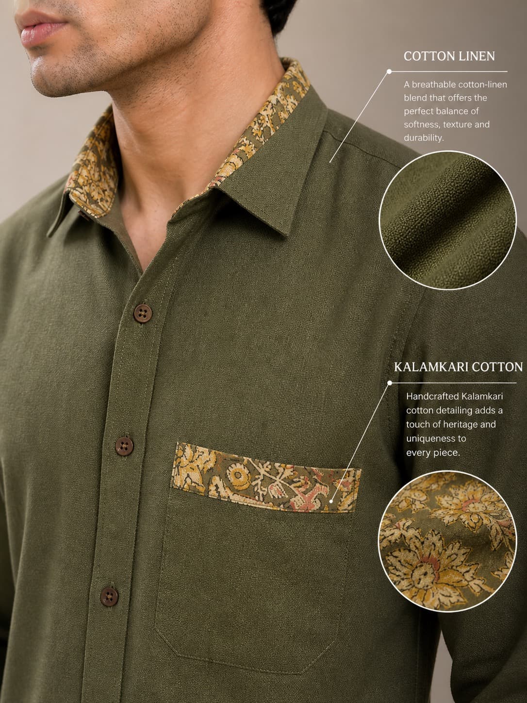 praneiz linen kalamkari shirt  4
