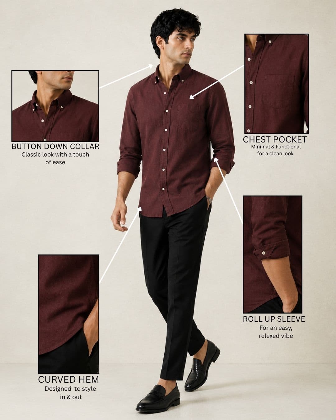 Bordeaux Drift Cotton-Linen Shirt 2