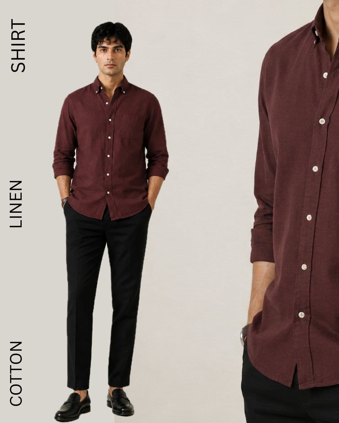 Bordeaux Drift Cotton-Linen Shirt 3