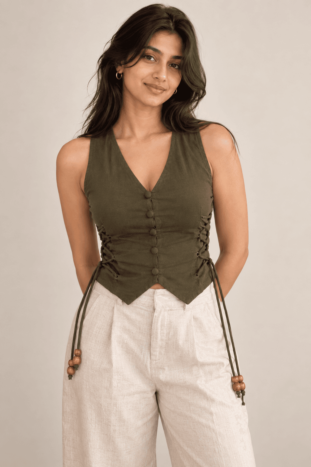 olive corset top